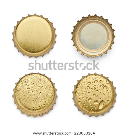collection of  various bottle caps on white background. each one is shot separately Royalty-Free Stock Photo #223050184