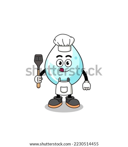 Mascot Illustration of milk drop chef , character design