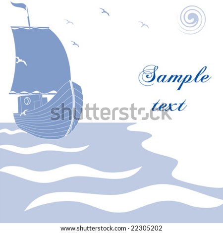 vector illustration "letter with boat"