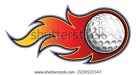 Fire and golf ball vector art graphic Golf ball with tribal flame vinyl car sticker motorcycle truck decal