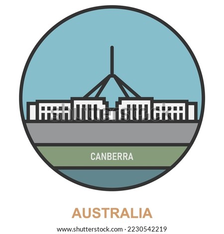 Canberra. Sities and towns in Australia. Flat landmark