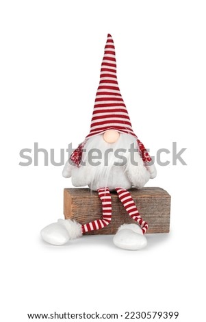 christmas snowman and gnomes with hat on white background