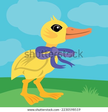Funny colourful cartoon duck vector