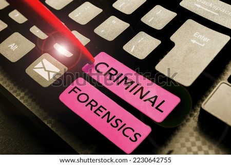 Conceptual caption Criminal Forensics. Conceptual photo Federal Offense actions Illegal Activities punishable by Law