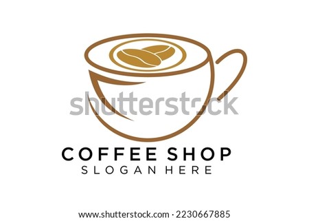 Coffee logotype. Minimalist coffee logo concept, fit for caffe, restaurant, packaging and coffee business. Illustration vector logo.