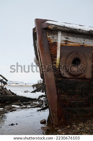 Close up surface of old wooden boat, of old shipyard side