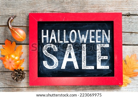 Halloween Sale. Halloween Sale inscription on blackboard with red frame 