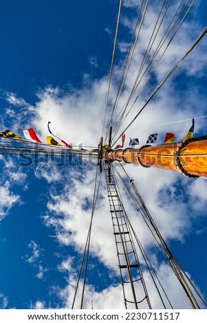 Sailboat mast against the sky