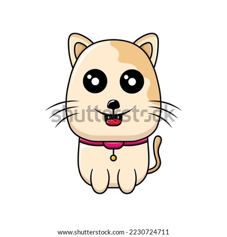 illustration vector cat design happy kawaii
