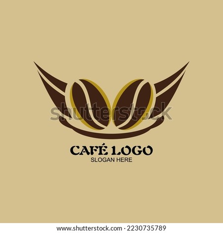 logo with the concept of a cafe that sells coffee, perfect for icons, mascots, brands, advertisements, t-shirts, companies, factories, etc.
