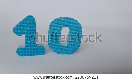 the number ten in blue is the tenth in the sequence of numbers