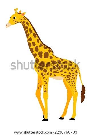 Giraffe Cartoon Character Vector On White Background