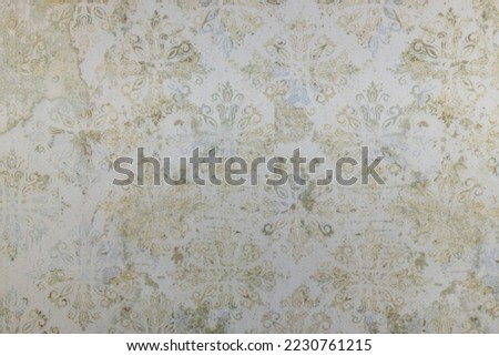 Backdrop wallcovering with ethnic motifs on a light background, mixed scarf design
