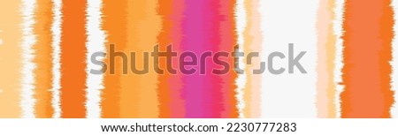 Washed orange, yellow, magenta  blurry wavy ikat seamless pattern. Aquarelle effect boho fashion fabric for coastal nautical stripe wallpaper background. Stripe with blurry gradient tileable swatch. Royalty-Free Stock Photo #2230777283