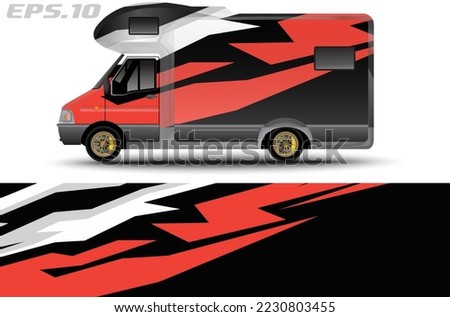 sticker livery design camping car adventure abstract graphic background