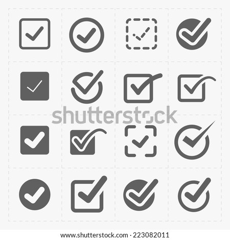 Vector black confirm icons set Royalty-Free Stock Photo #223082011