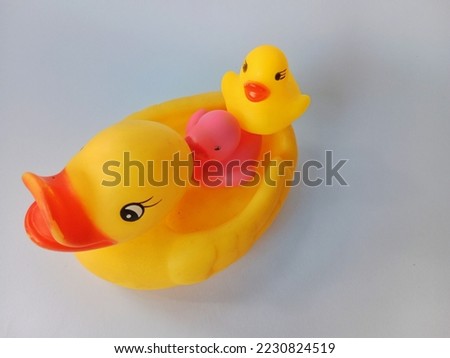 Colorfull kids duck toys with yellow and pink color. duck rubber. cute duck toys