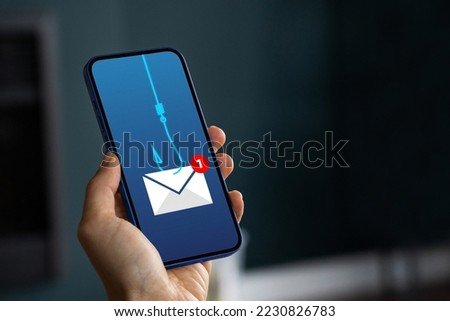 Phishing bait alert concept on a smartphone screen Royalty-Free Stock Photo #2230826783