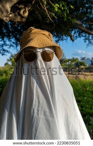white funny ghost resting mexico latin america guadalajara