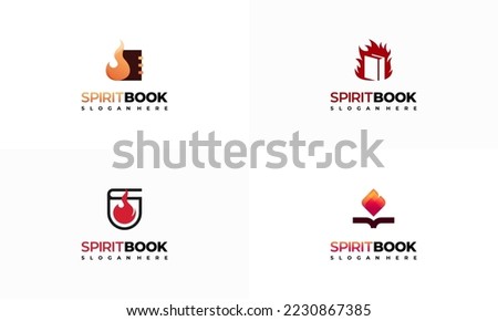 Set of Spirit Book logo designs, Motivation Book logo designs, education symbol
