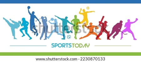 Great editable vector design of various sports players suit for any digital and print graphic resources Royalty-Free Stock Photo #2230870133