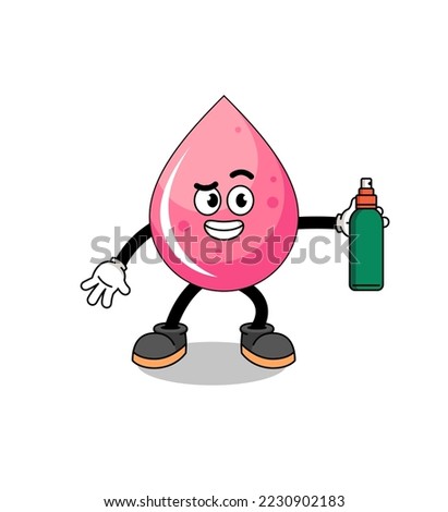 strawberry juice illustration cartoon holding mosquito repellent , character design