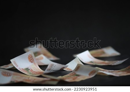 Falling Roubles. Conceptual business image.