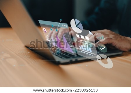 Concepts of competitor analysis, marketing data analysis and data-driven marketing Royalty-Free Stock Photo #2230926133