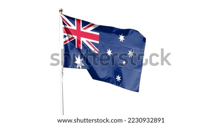 Australian flag isolated on white background with clipping path. Shut down that waving flag. symbol. Frame with empty space for your text - 3D illustration - 3D rendering