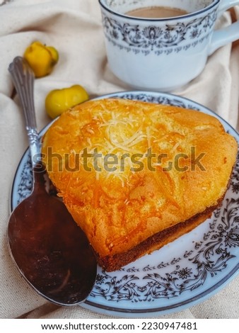 close-up photo of bread food with a variety of flavors and shapes combined with a cup of coffee which is very suitable to be served for a relaxing menu with family or alone, perfect for your inspirati