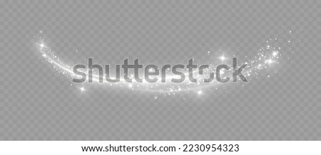 Magic spiral with sparkles.White light effect.Glitter particles with lines.Swirl effect. Royalty-Free Stock Photo #2230954323