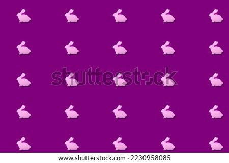 white rabbit pattern on the background . High quality photo Symbol of the year