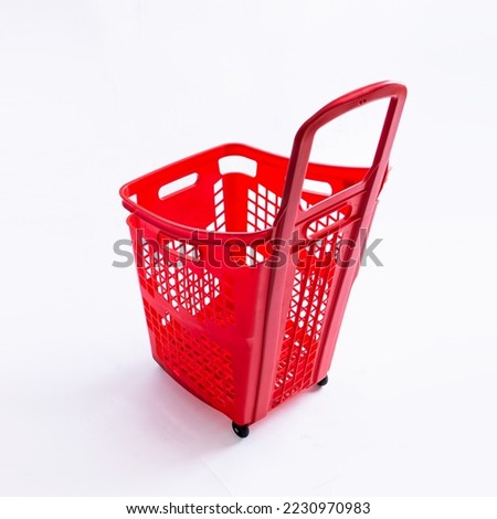 Supermarket Red colour trolley high quality picture on white background