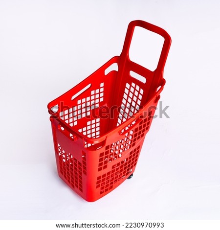 Supermarket Red colour trolley high quality picture on white background