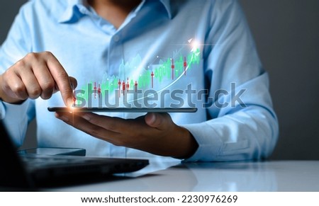 technology business finance and investment ideas, funds, stock market and digital assets, business people analyze financial data using graphs and charts, forex trading, business and finance background