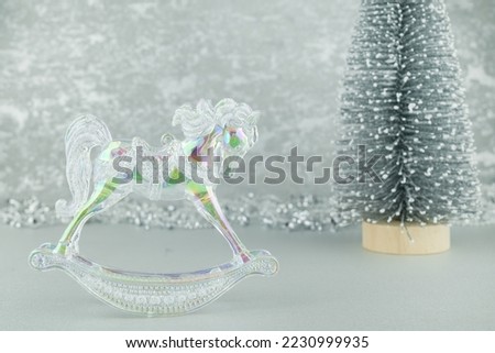 Christmas ornaments on  background, close-up Christmas Toys