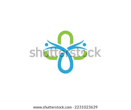 Medical Plus Healthcare Logo Design With Human Life Symbol  Vector Illustration Concept.