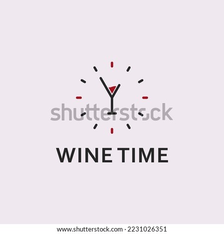 Wine time logo design inspiration Royalty-Free Stock Photo #2231026351