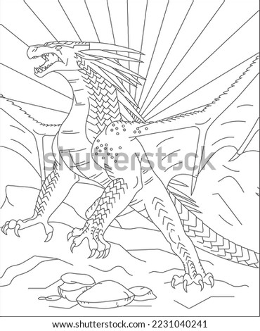dragon coloring page for kids and adults