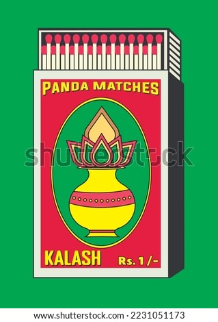 BOWL, URN (kalash) vector icon. illustration in Matchbox and matches illustration. Vintage and antique matchbox packaging design illustration. retro style packaging. old style. open box template. Royalty-Free Stock Photo #2231051173