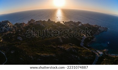 Capo testa panoramic aerial view at sunset