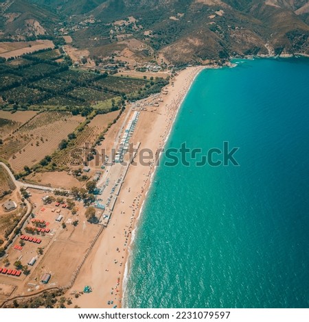 The great beach of Skikda, Algeria, a picture in the winter of the wonderful waves Summer