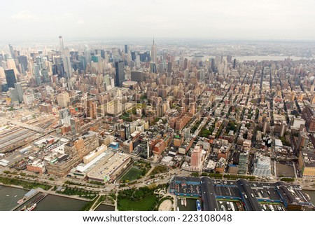 aerial view of beautiful new york city