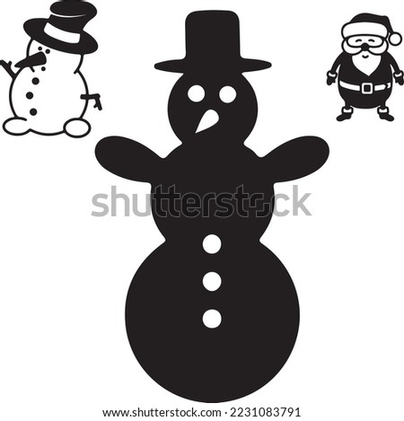 Christmas silhouettes. Christmas collection. Clip art for banner, flyer, business, card, poster. Vector.