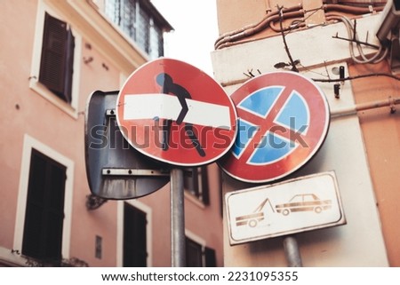 Changed road signs, various interesting drawings and slogans on the streets of the city