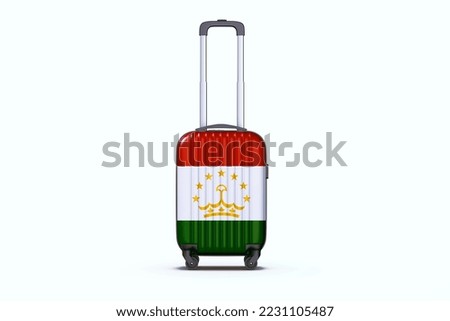 Suitcase, valise with national flag isolated on white background - 3D illustration