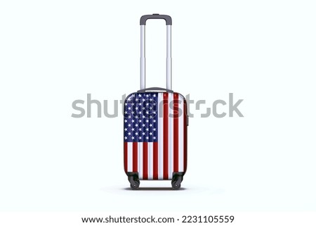 Suitcase, valise with national flag isolated on white background - 3D illustration