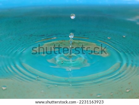 beautiful waveforms on the surface of the liquid after hitting a drop of water