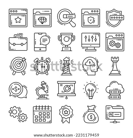 Set of seo icons for Web design development, SEO and Internet marketing