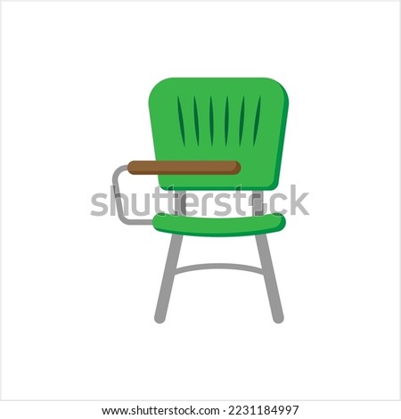 Student Chair Icon, Desk Chair, Armed Chair Vector Art Illustration
